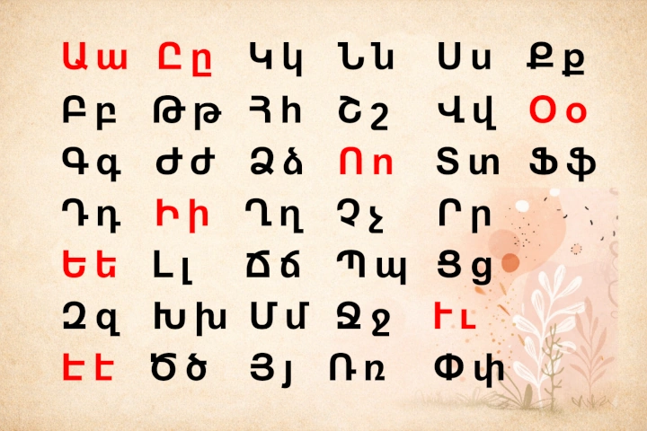 Apprendre l’alphabet arménien en lecture autonome